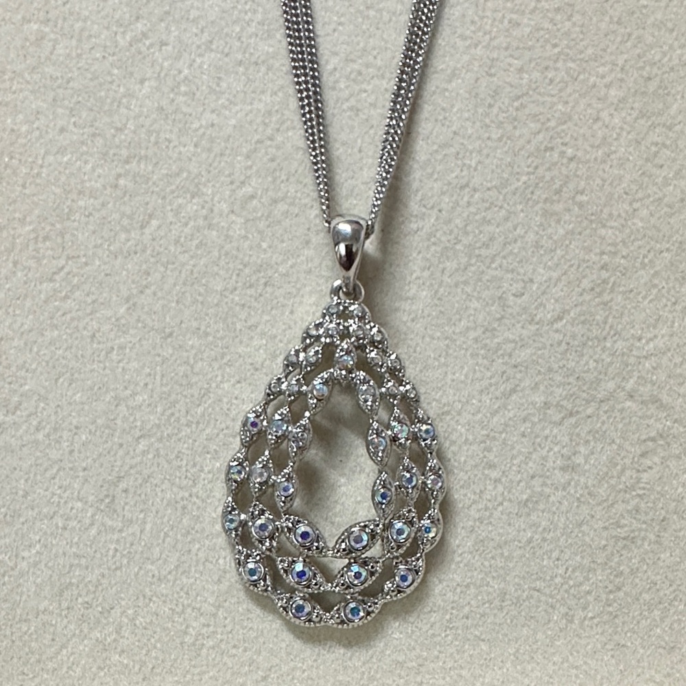 Lia Sophia Silver Teardrop Necklace